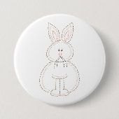 Badge Rond 7,6 Cm Jolie broderie style lapin lapin lapin (Devant)