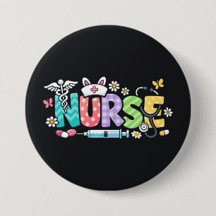 Badge Rond 7,6 Cm Jolie infirmière de Pâques Humour médical