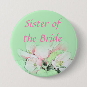 Badge Rond 7,6 Cm Jolie pomme rose pâle soeur de la mariée
