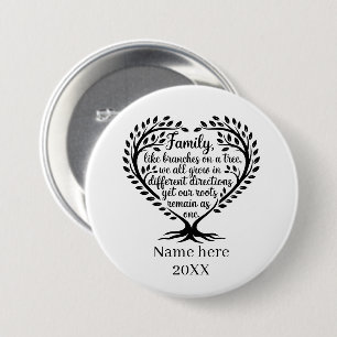 Badge Rond 7,6 Cm Jolie réunion de famille ajouter un nom année