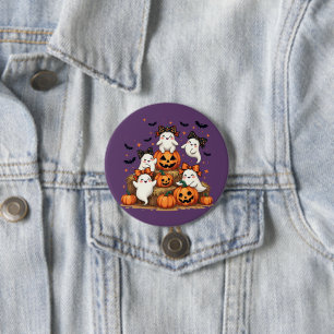 Badge Rond 7,6 Cm Jolis fantômes d'Halloween avec des nœuds coquette
