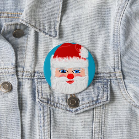 Badge Rond 7,6 Cm Jolly Santa Claus (En situation)