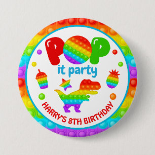 Badge Rond 7,6 Cm Jouet Fidget Pop Arc-en-ciel pour Anniversaire