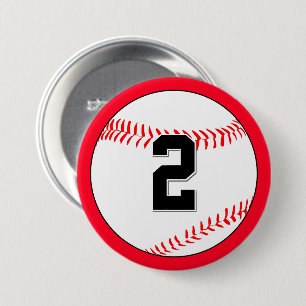 Badge Rond 7,6 Cm Joueur de base-ball personnalisé Numéro et couleur