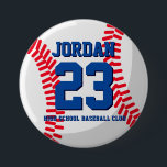 Badge Rond 7,6 Cm Joueur de baseball Numéro École Sports Équipe<br><div class="desc">Une épingle parfaite pour les fans sportifs,  athlètes,  joueurs,  entraîneur ou capitaine de l'équipe de baseball. Vous pouvez customiser le libellé pour s'adapter à n'importe quel événement avec ce thème sportif,  que ce soit l'anniversaire,  la célébration du championnat ou la fête gagnante.</div>