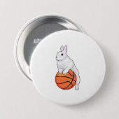Badge Rond 7,6 Cm Joueur de basket-ball Bunny (Devant & derrière)