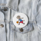 Badge Rond 7,6 Cm Joueur de basket-ball de chien (En situation)