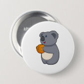 Badge Rond 7,6 Cm Joueur de basket-ball de Koala (Devant & derrière)