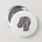 Badge Rond 7,6 Cm Joueur de basket-ball éléphant (Devant & derrière)