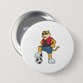 Badge Rond 7,6 Cm Joueur de football de Tiger (Devant & derrière)