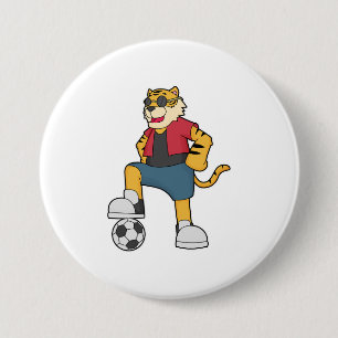 Badge Rond 7,6 Cm Joueur de football de Tiger