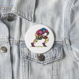 Badge Rond 7,6 Cm Joueur de football Gridiron