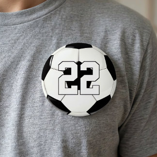 Badge Rond 7,6 Cm Joueur de football Maillot personnalisé Numéro/Tex