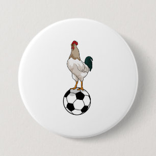 Badge Rond 7,6 Cm Joueur de soccer Rooster Soccer