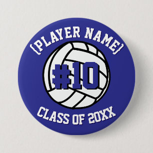 Badge Rond 7,6 Cm Joueur et classe de volley-ball personnalisés