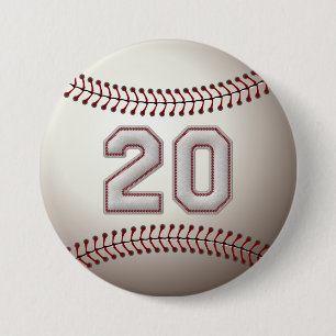 Badge Rond 7,6 Cm Joueur numéro 20 - le base-ball frais pique des