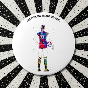 Badge Rond 7,6 Cm Joueuse de volley-ball féminine