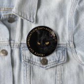 Badge Rond 7,6 Cm Jour d'appréciation des chats noirs (En situation)