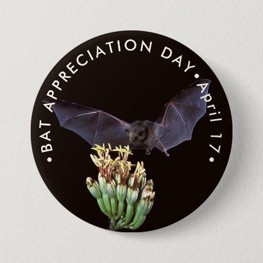 Badge Rond 7,6 Cm Jour d'appréciation des chauves-souris (Devant)