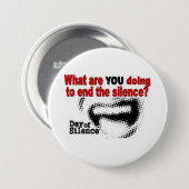 Badge Rond 7,6 Cm Jour de bouton de silence (Devant & derrière)