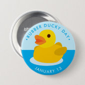 Badge Rond 7,6 Cm Jour de canard en caoutchouc (Devant & derrière)