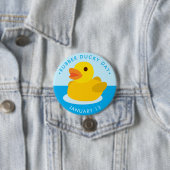 Badge Rond 7,6 Cm Jour de canard en caoutchouc (En situation)