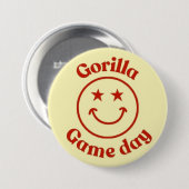 Badge Rond 7,6 Cm Jour de Jeu de Gorilla Smile (Devant & derrière)
