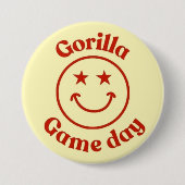 Badge Rond 7,6 Cm Jour de Jeu de Gorilla Smile (Devant)