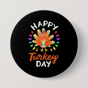 Badge Rond 7,6 Cm Jour de la Turquie au bon thanksgiving