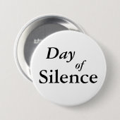 Badge Rond 7,6 Cm Jour de silence (Devant & derrière)