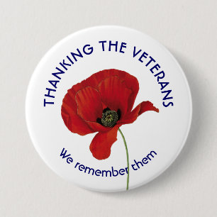Badge Rond 7,6 Cm Jour des anciens combattants NOUS NOUS SOUVENONS D