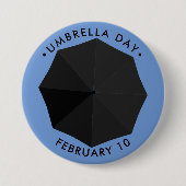Badge Rond 7,6 Cm Jour des parapluies, Noir (Devant)
