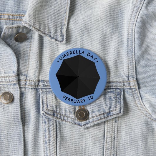 Badge Rond 7,6 Cm Jour des parapluies, Noir (En situation)