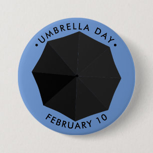 Badge Rond 7,6 Cm Jour des parapluies, Noir