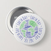 Badge Rond 7,6 Cm Jour des terres Word Art (Devant & derrière)