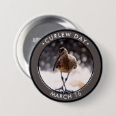Badge Rond 7,6 Cm Jour du Courlis (Devant & derrière)