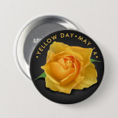 Badge Rond 7,6 Cm Jour du Rose Jaune (Devant & derrière)