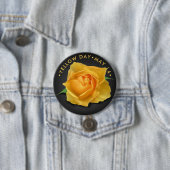 Badge Rond 7,6 Cm Jour du Rose Jaune (En situation)