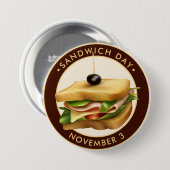 Badge Rond 7,6 Cm Jour du Sandwich (Devant & derrière)
