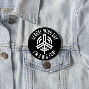 Badge Rond 7,6 Cm Jour éolien mondial jeu de fans