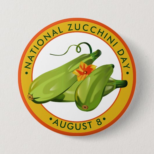 Badge Rond 7,6 Cm Jour national des courgettes (Devant)