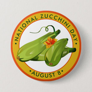 Badge Rond 7,6 Cm Jour national des courgettes