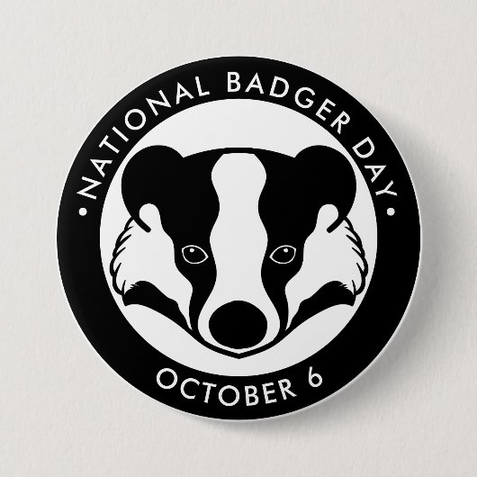 Badge Rond 7,6 Cm Jour national du blaireau (Devant)