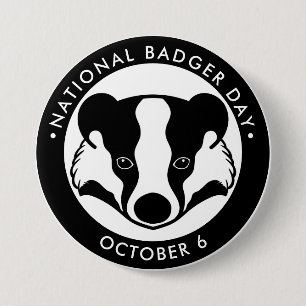 Badge Rond 7,6 Cm Jour national du blaireau