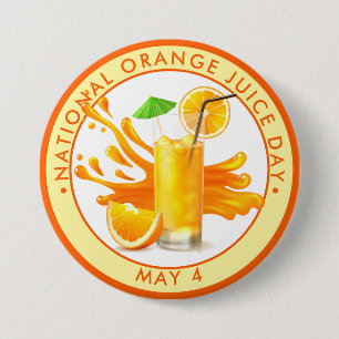 Badge Rond 7,6 Cm Jour national du Jus d'orange