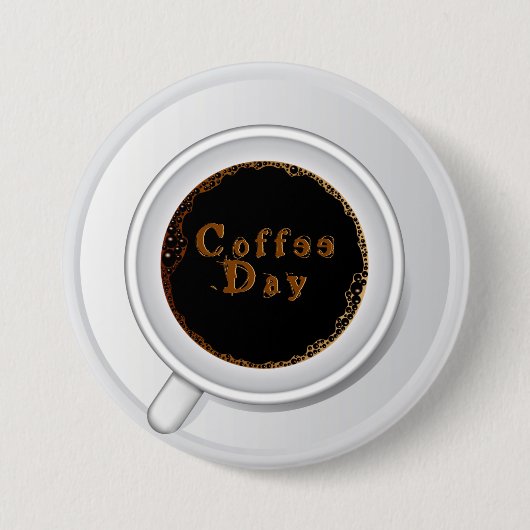 Badge Rond 7,6 Cm Journée Café Café (Devant)