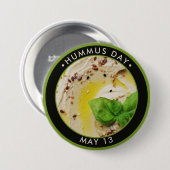 Badge Rond 7,6 Cm Journée de l'Hummus (Devant & derrière)