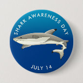 Badge Rond 7,6 Cm Journée de sensibilisation aux requins (Devant)
