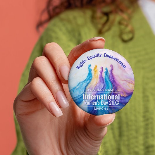 Badge Rond 7,6 Cm Journée des femmes de l'aquarelle Abstraite