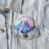 Badge Rond 7,6 Cm Journée des femmes de l'aquarelle Abstraite (En situation)